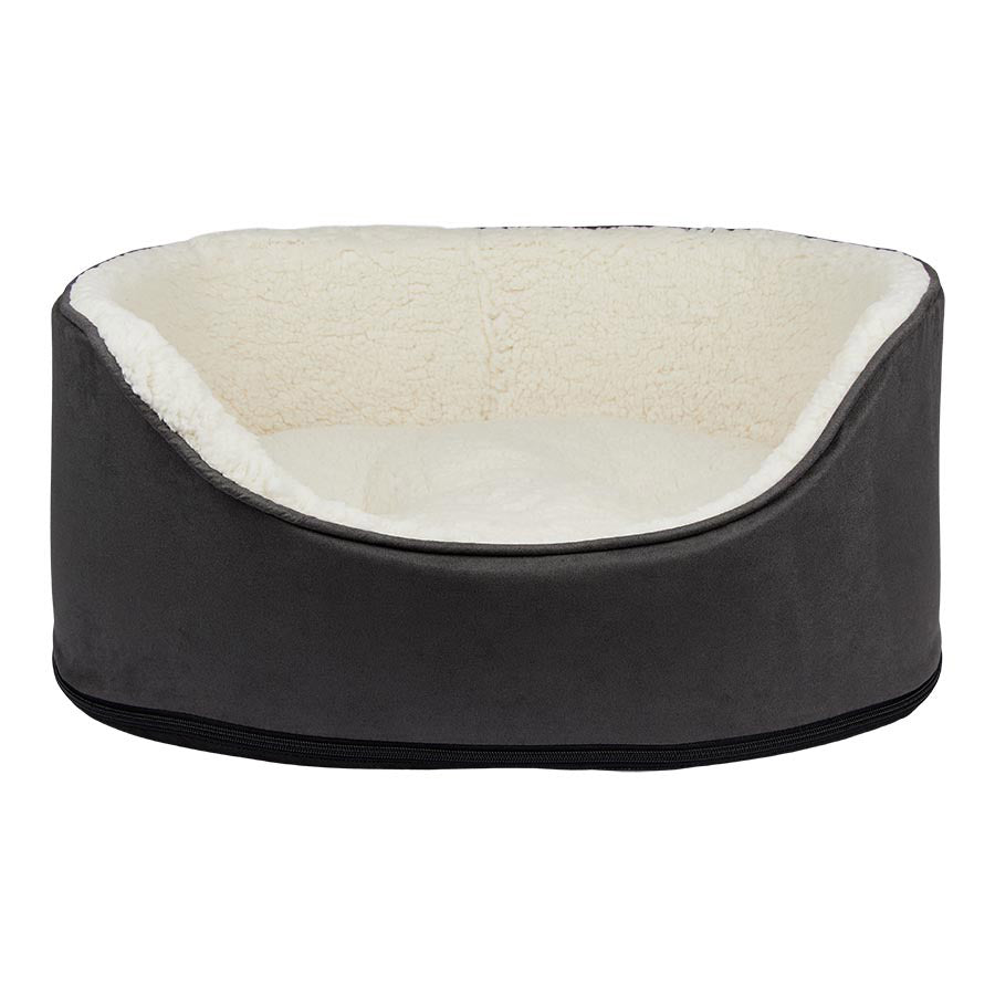 Oval Dog Bed Dark Grey