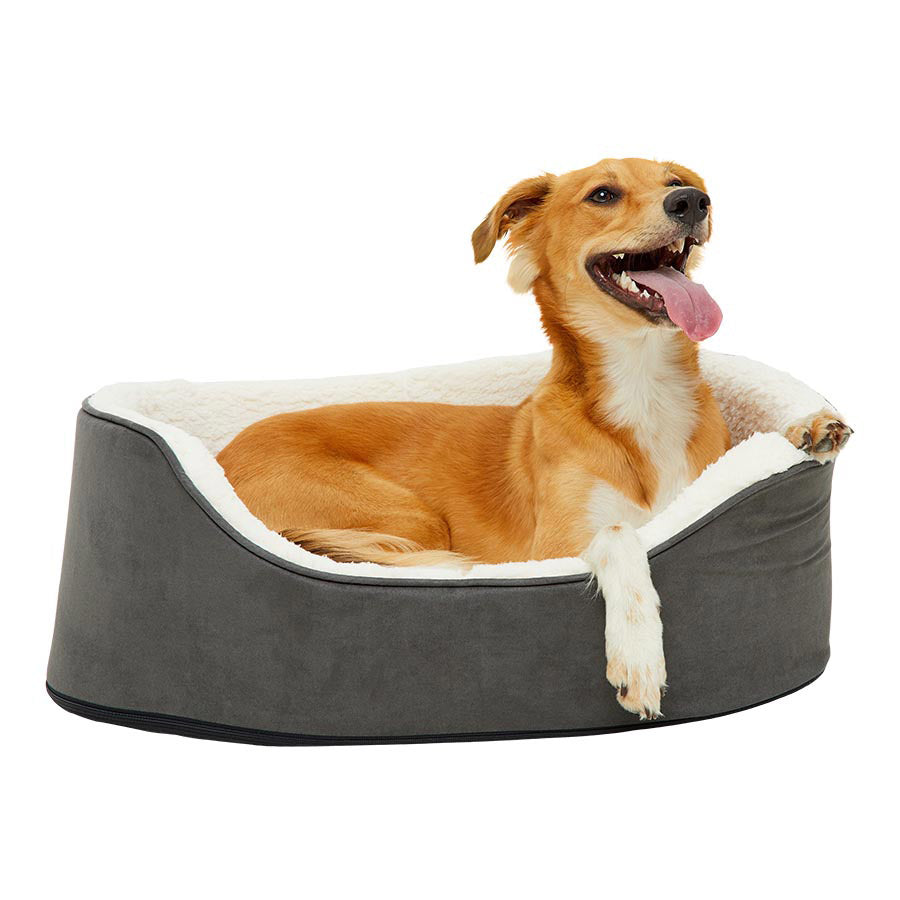 Oval Dog Bed Dark Grey